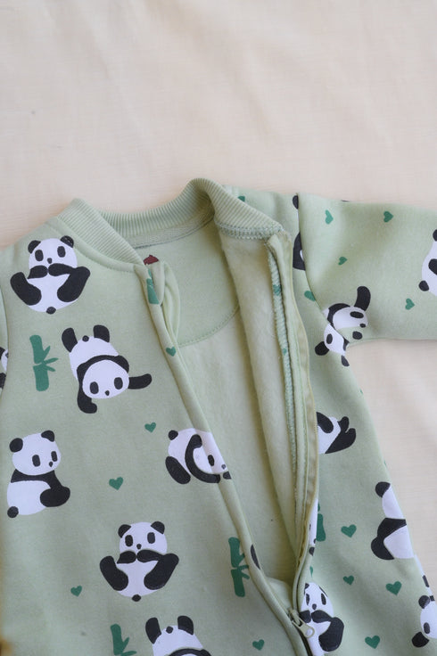 Panda World Fleece Footed Sleepsuit