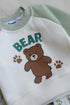 Cute Bear Raglan Fleece Sweatshirt Set