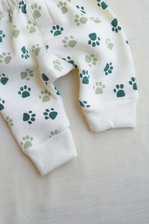 Cute Bear Raglan Fleece Sweatshirt Set