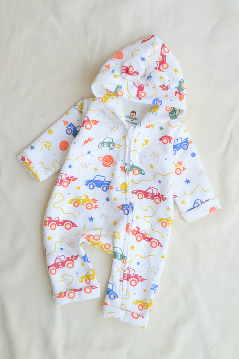 Space Racers Fleece Hooded Sleepsuit