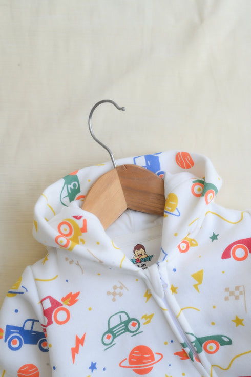 Space Racers Fleece Hooded Sleepsuit