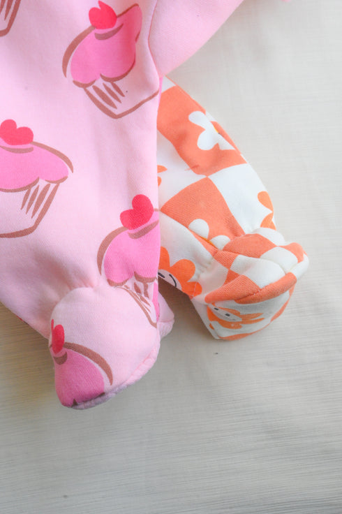 Sweet Treats Frilled Zipper Fleece Footed Sleepsuit