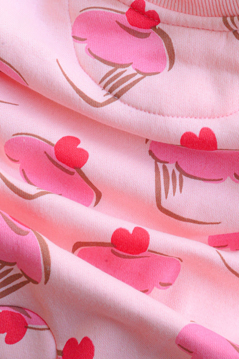 Sweet Treats Frilled Zipper Fleece Footed Sleepsuit