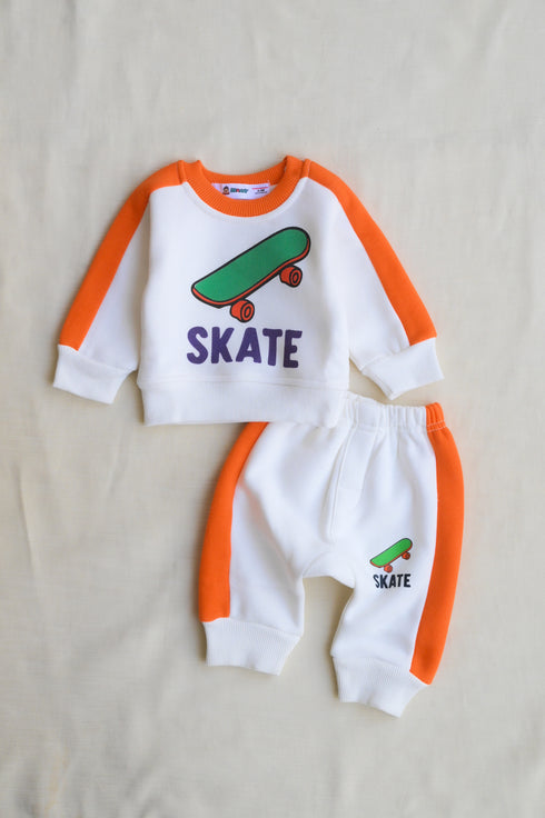 Skateboard Panelled Fleece Sweatshirt Set