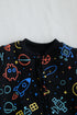 Space-Themed Fleece Footed Sleepsuit
