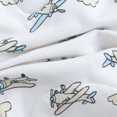 Airplane Printed Fleece Footed Sleepsuit
