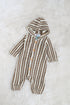 Striped Crochet Knit Hooded Sleepsuit