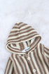 Striped Crochet Knit Hooded Sleepsuit