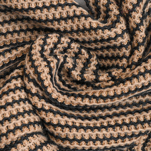 Striped Crochet Knit Hooded Sleepsuit