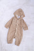 Brown Striped Hooded Sleepsuit