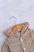 Brown Striped Hooded Sleepsuit
