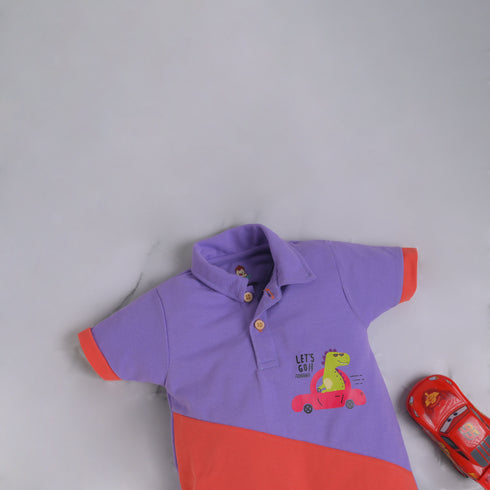 Dino Pop Cut & Sew Polo Romper