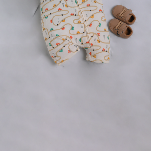 Road Network Zip-Up Romper