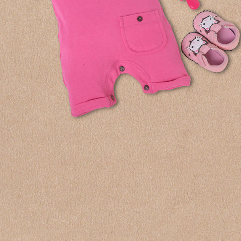 Rosewater Pink Button-Up Romper