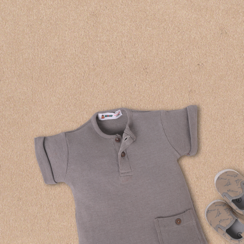 Grey Button-Up Romper