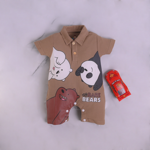 Beige Bare Bears Polo Romper