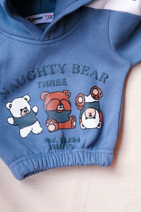 Three Naughty Bear Fleece Hooded Set