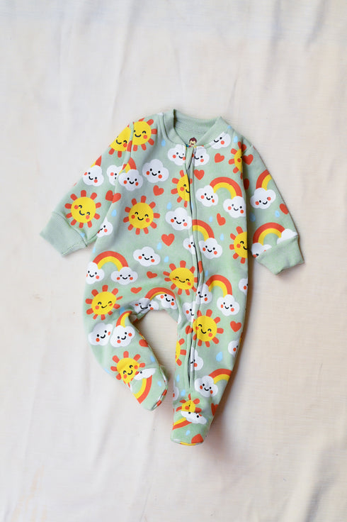 Little Rainbow Dreamer Fleece Footed Sleepsuit