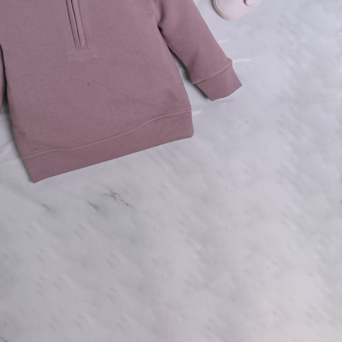Light Purple Fleece Zippered Pullover Set