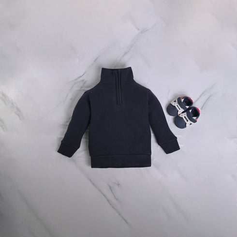 Navy Fleece High Neck Set