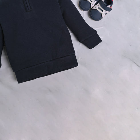 Navy Fleece High Neck Set