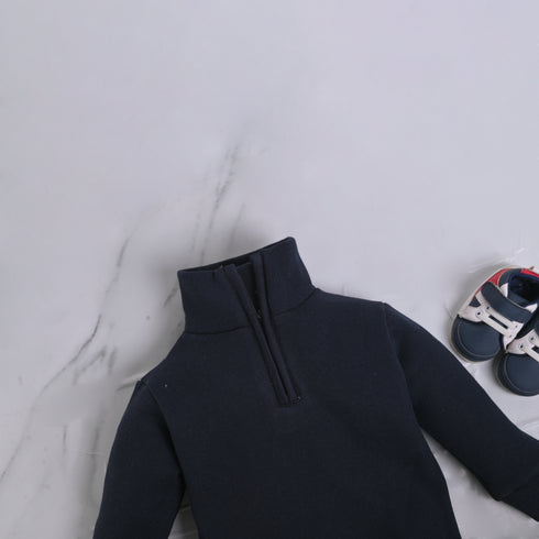Navy Fleece High Neck Set