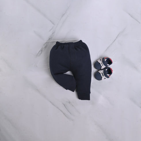 Navy Fleece High Neck Set