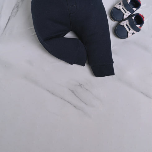 Navy Fleece High Neck Set