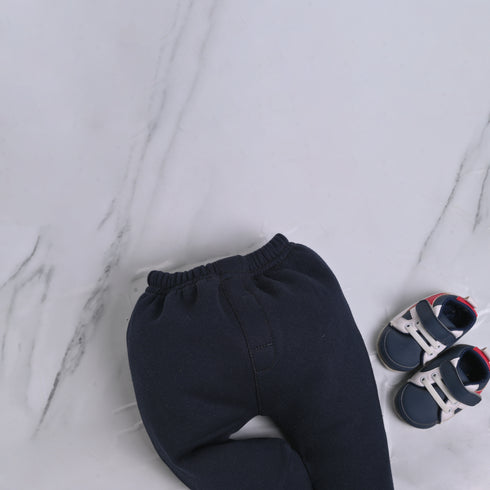 Navy Fleece High Neck Set