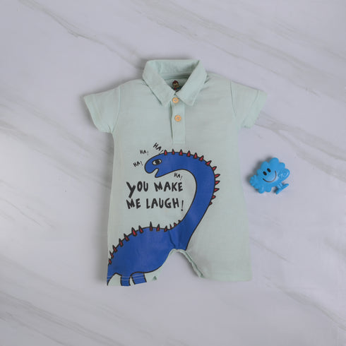 Green Gigglesaurus Polo Romper