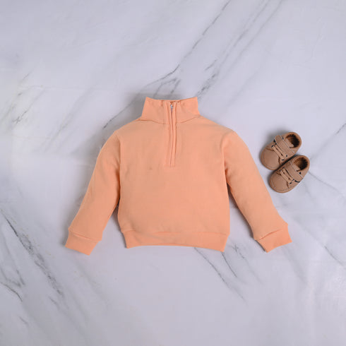 Ribbed High Neck Set (Orange)