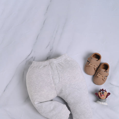 Ribbed High Neck Set (Oatmeal)