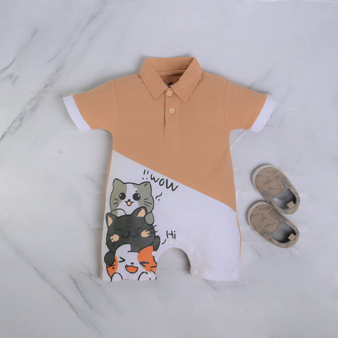 Meow World Cut & Sew Polo Romper