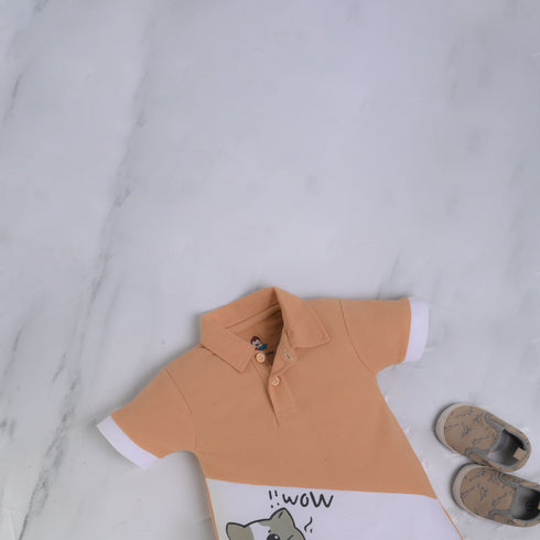 Meow World Cut & Sew Polo Romper
