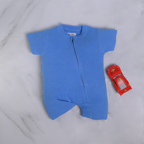 Blue Zip-Up Romper