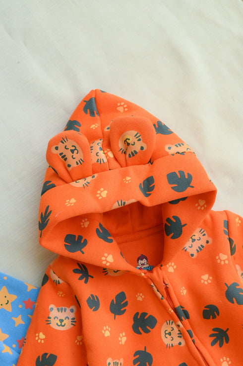 Tiny Tiger Fleece Hooded Sleepsuit