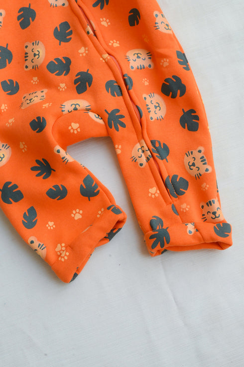 Tiny Tiger Fleece Hooded Sleepsuit