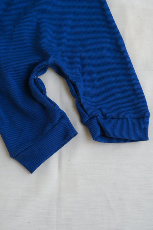 Ribbed Henley Sleepsuit (Blue)