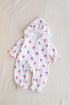 Tiny Florals Frilled Fleece Hooded Sleepsuit