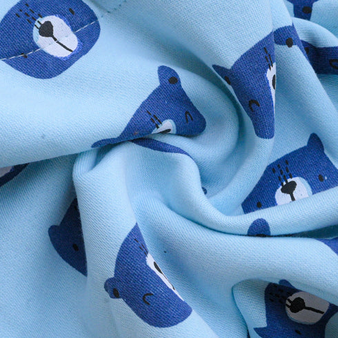 Blue Bear Fleece Hooded Sleepsuit