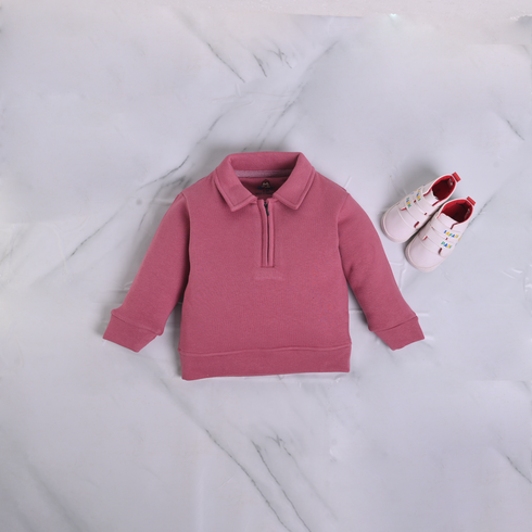 Purple Fleece Quarter Zipper Set