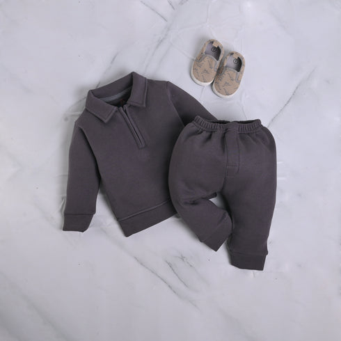 Dark Grey Fleece Quarter Zipper