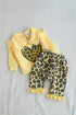 Leopard Printed Frilled Fleece Sweatshirt Set