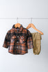 Plaid Flannel Shirt & Twill Cargo Pants Set