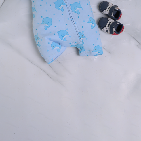 Dolphins Printed Zip-Up Romper