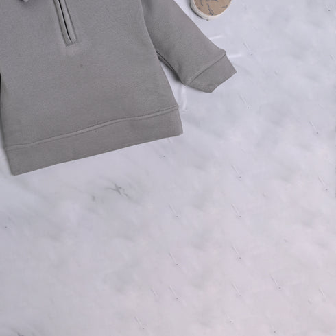 Steel Grey Fleece Quarter Zipper Set