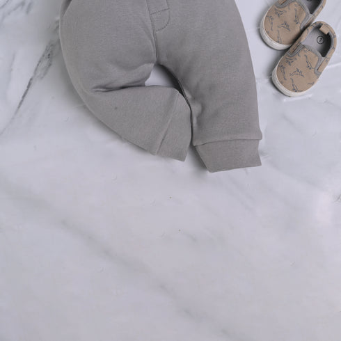 Steel Grey Fleece Quarter Zipper Set