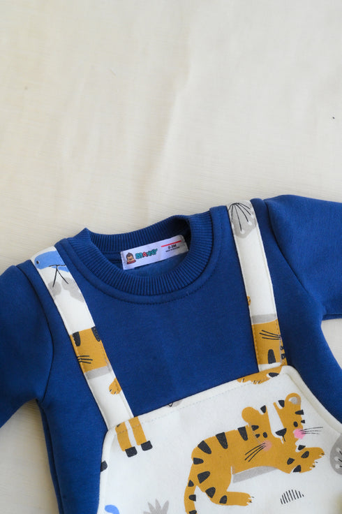 Little Safari Dungaree Fleece Sleepsuit