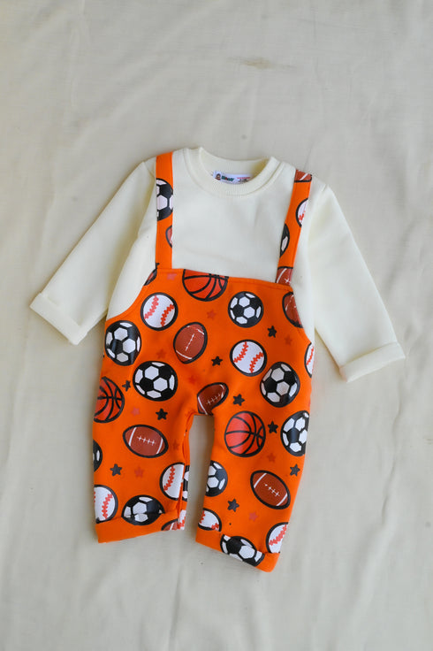 Game Time Dungaree Fleece Sleepsuit