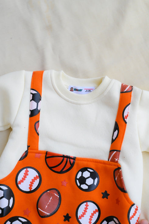 Game Time Dungaree Fleece Sleepsuit